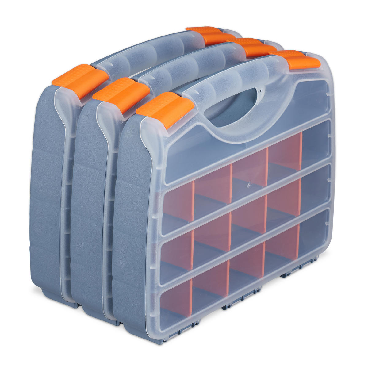 3XSORTIERBOX - Multicolor, Kunststoff (32/6/24cm) - Relaxdays