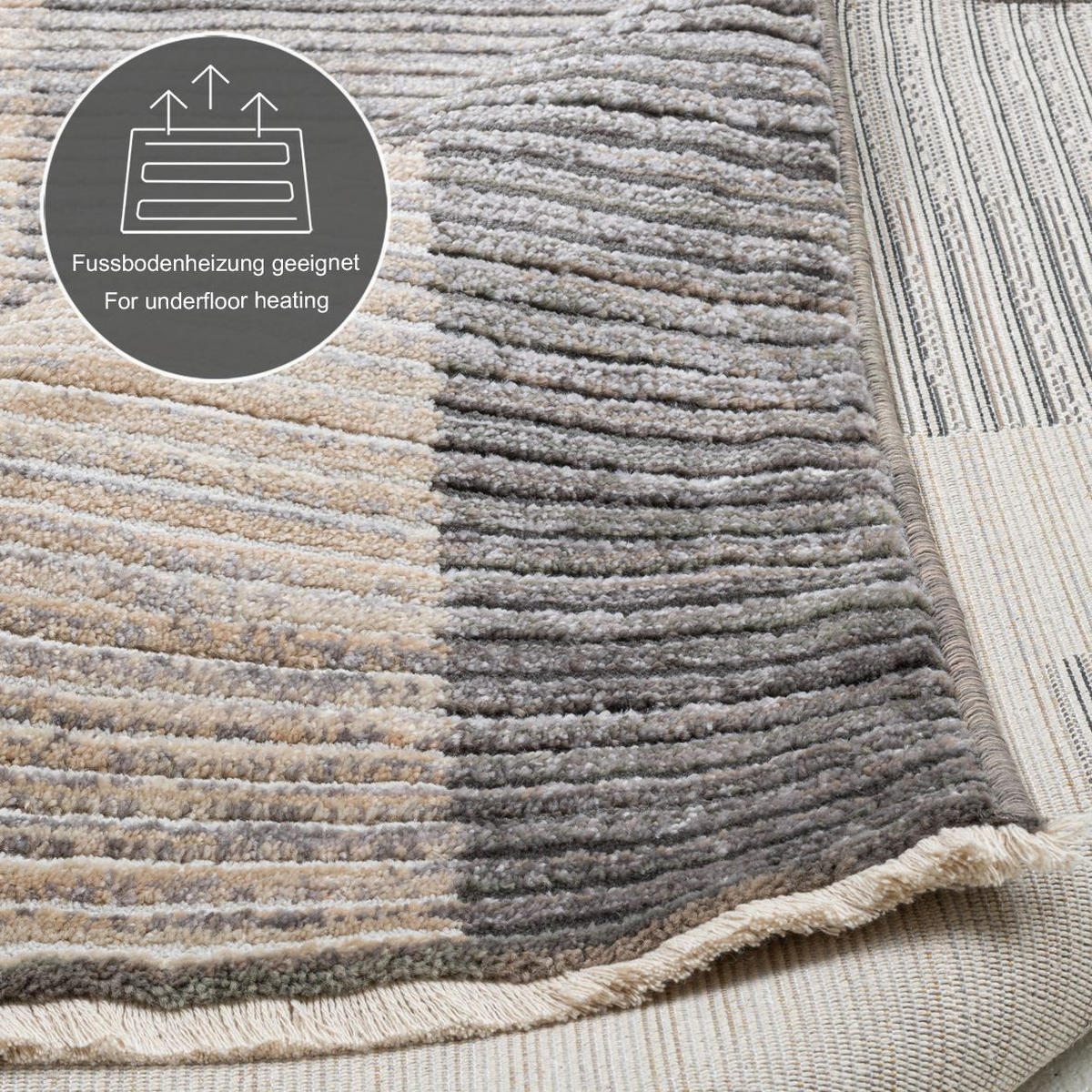 FLACHWEBETEPPICH Corduletta 240x340 cm - Beige, Textil (240/340cm) - Gino Falcone