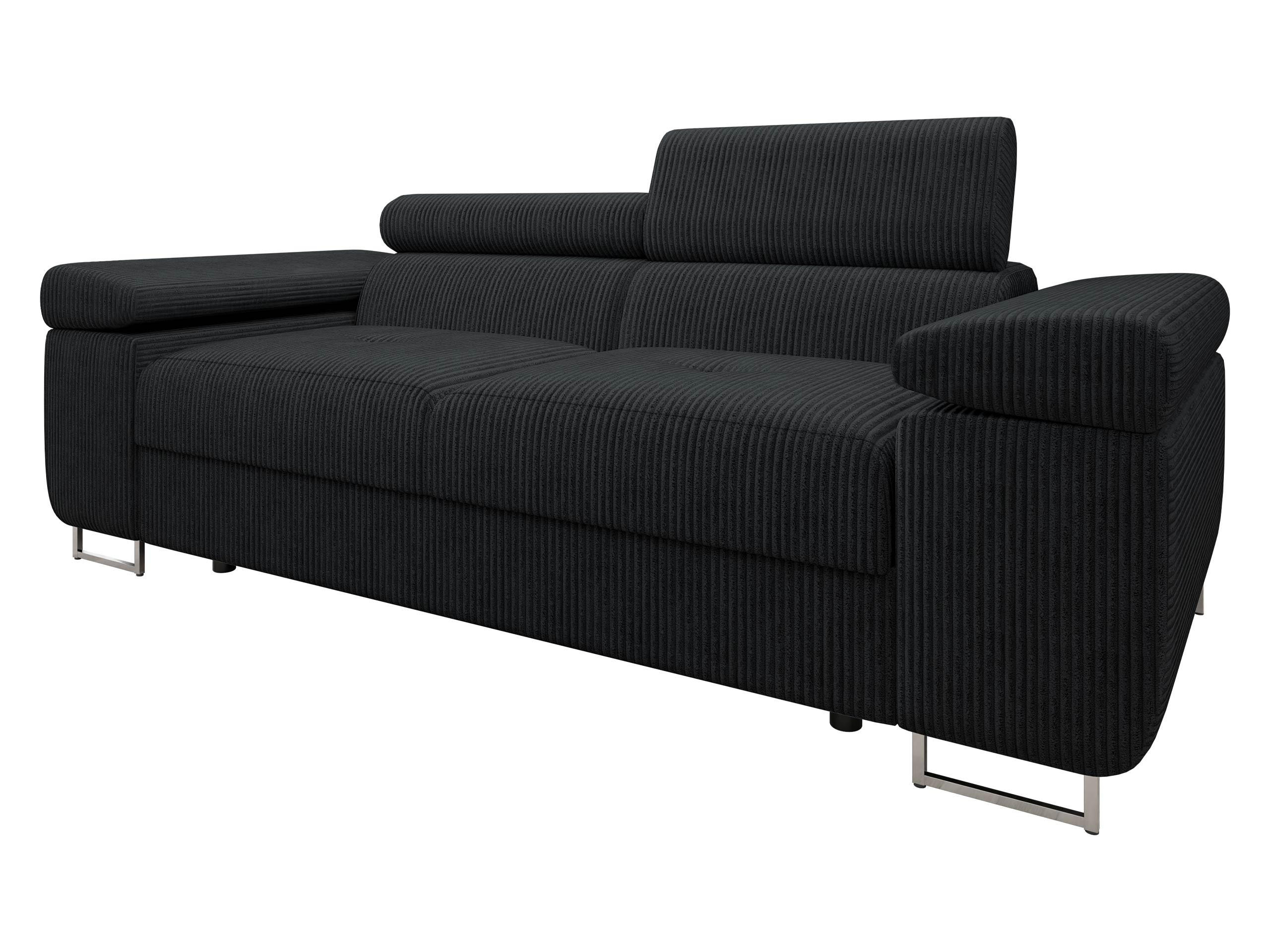 SOFA Torezio 2 Cord - Schwarz, Holz/Textil (198/90/102cm) - MIRJAN24