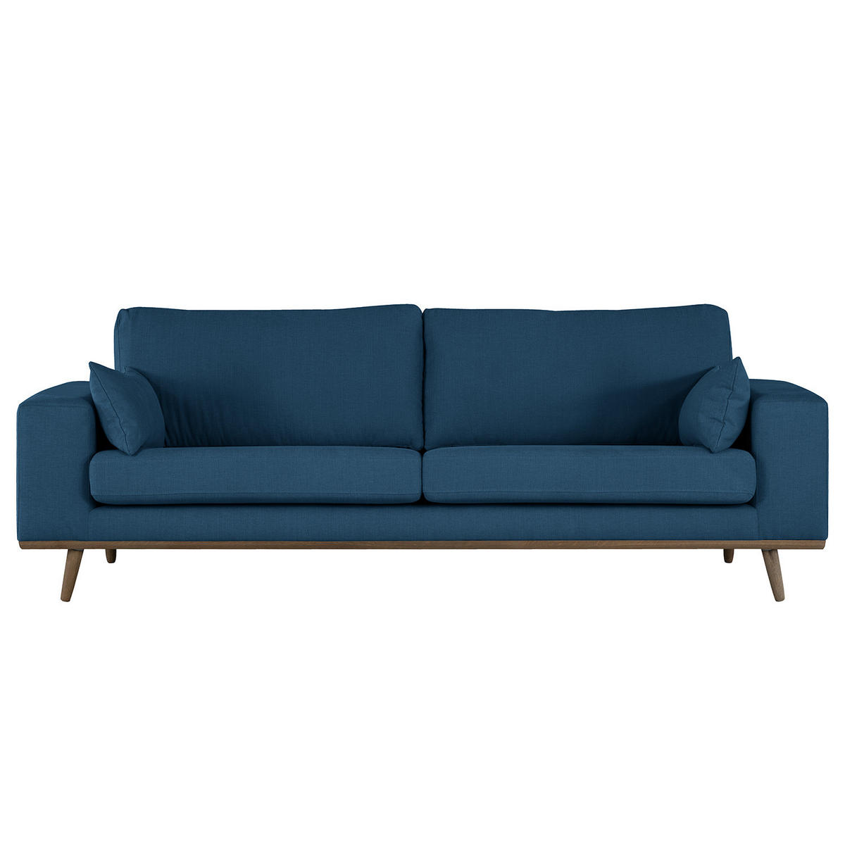 2-SITZER SOFA - Blau/Eichefarben, Naturmaterialien/Eichenholz (197/81/88cm) - home24