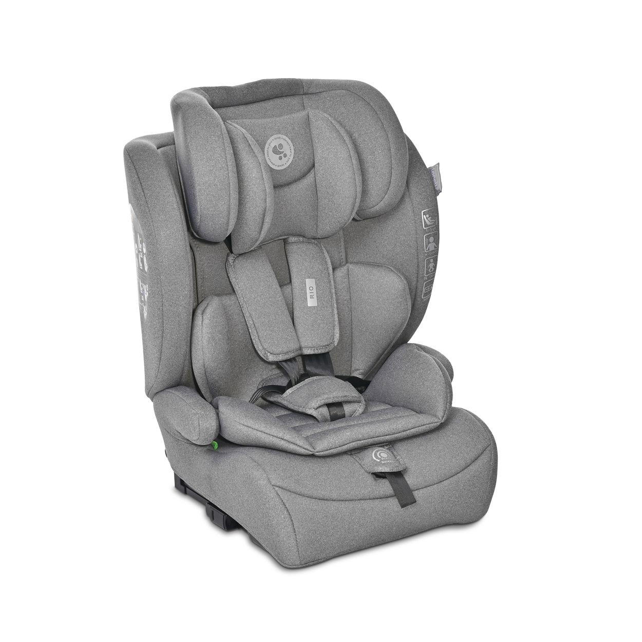 KINDERSITZ i-Size Rio grau (76 - 150 cm) Isofix Top Tether Kissen verstellbar - Grau, Kunststoff (45/60/43cm) - Lorelli