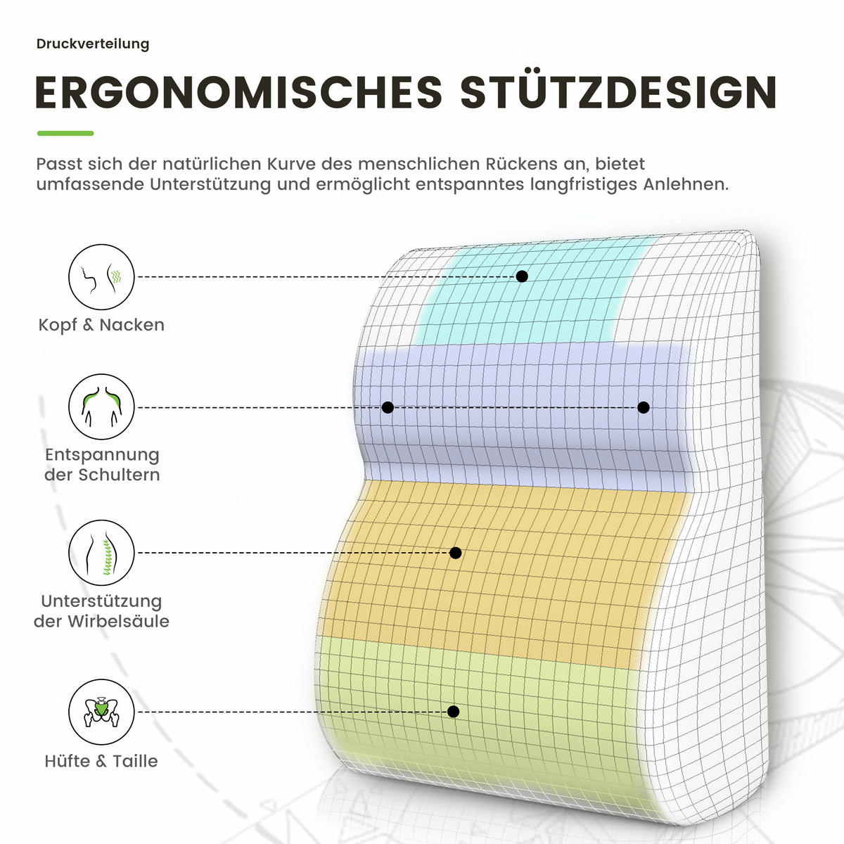 LESEKISSEN Segmentierte Kissen für zusätzlichen Komfort - Cappuccino, Textil (28/56cm) - Vercart