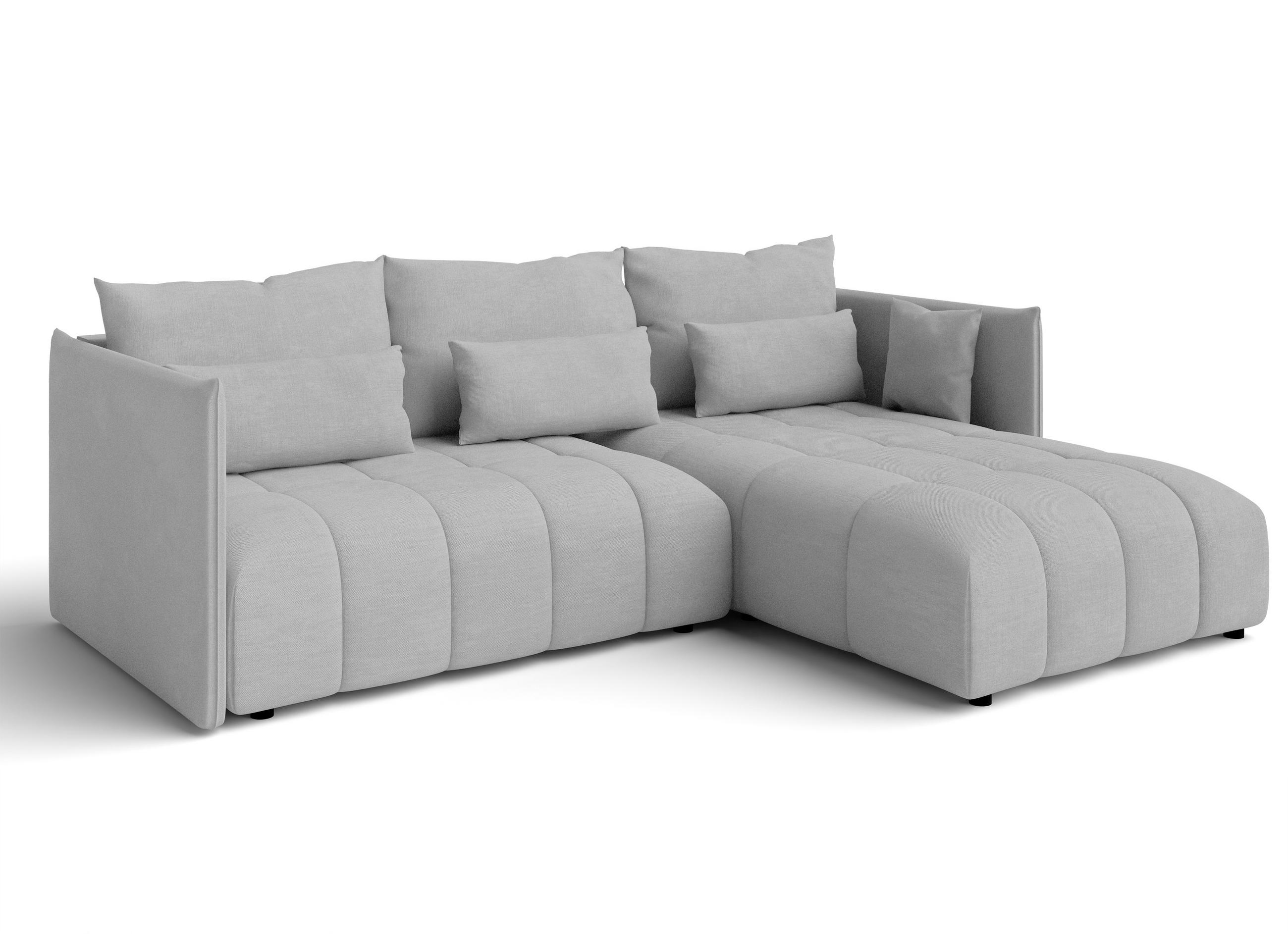 ECKSOFA L Form Cosmova Hellgrau 245/182/83 cm mit Schlaffunktion - Hellgrau/Schwarz, Kunststoff/Textil (245/182cm) - AX Living