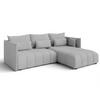 ECKSOFA L Form Cosmova Hellgrau 245/182/83 cm mit Schlaffunktion - Hellgrau/Schwarz, Kunststoff/Textil (245/182cm) - AX Living