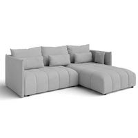 ECKSOFA L Form Cosmova Hellgrau 245/182/83 cm mit Schlaffunktion - Hellgrau/Schwarz, Kunststoff/Textil (245/182cm) - AX Living