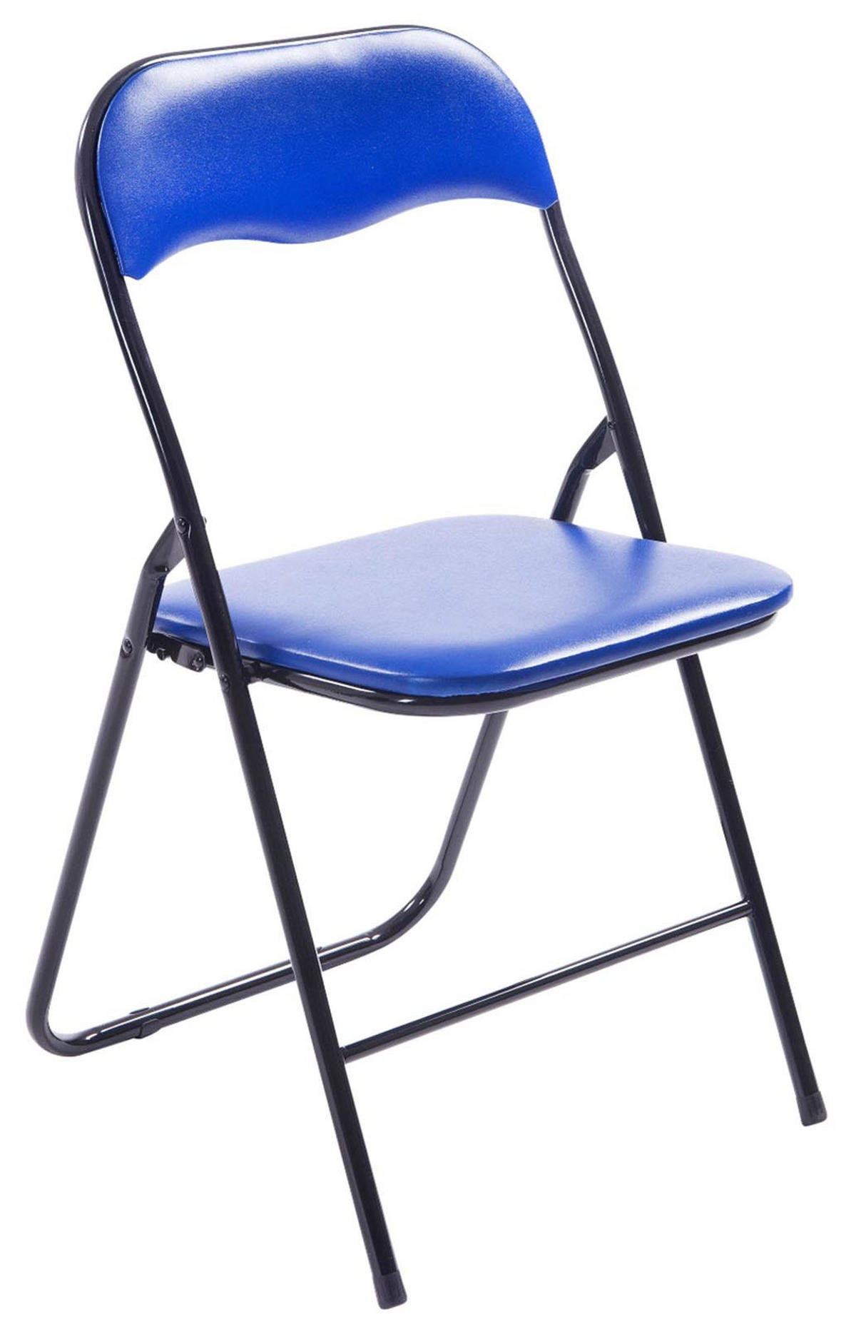 KLAPPSTUHL 2er Set Kunststoff blau/schwarz - Blau/Schwarz, Kunststoff/Textil (45/78/45cm) - CLP