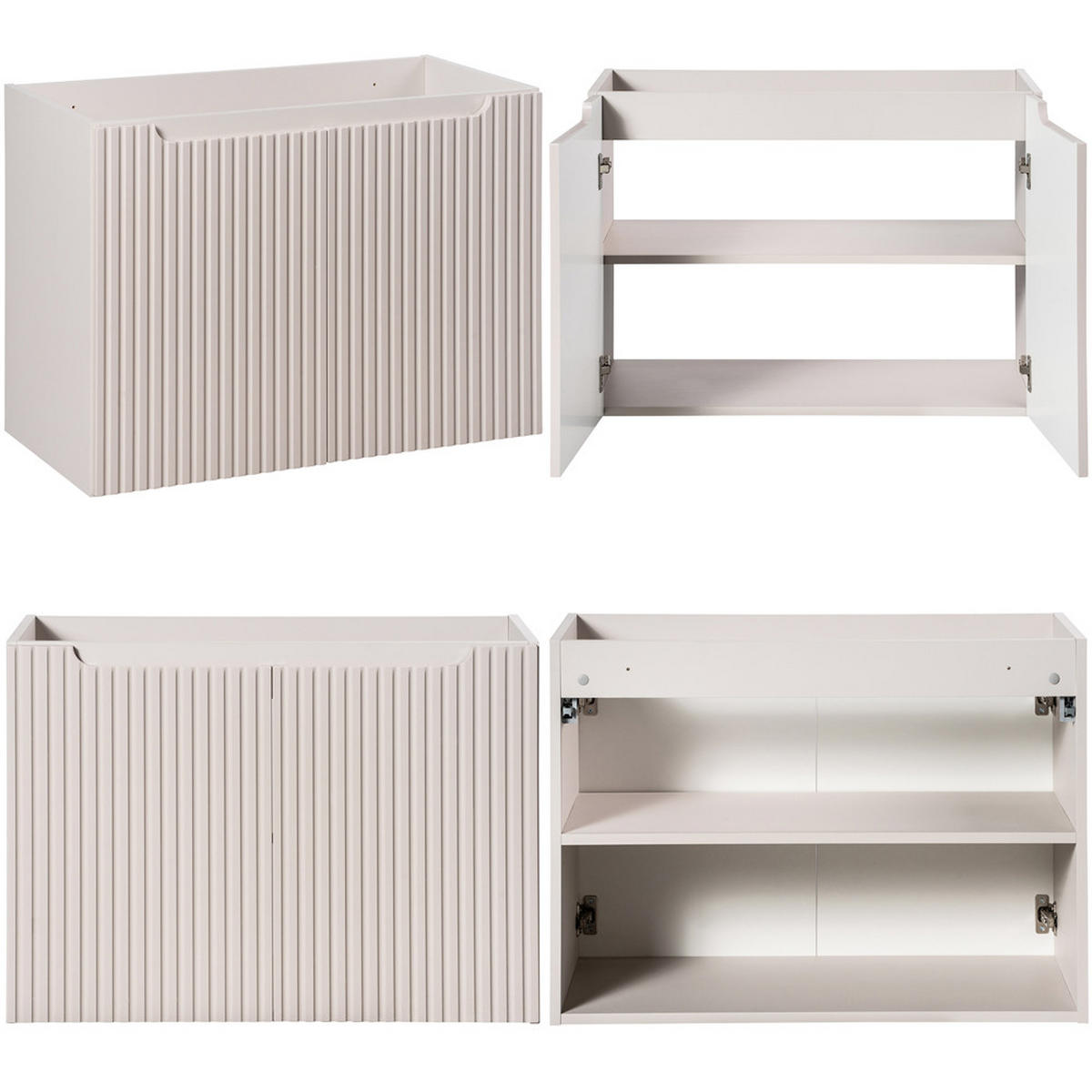 BADMÖBEL-SET 2-TLG. Newport-56 - Beige, Holzwerkstoff (130/190/40cm) - Lomado