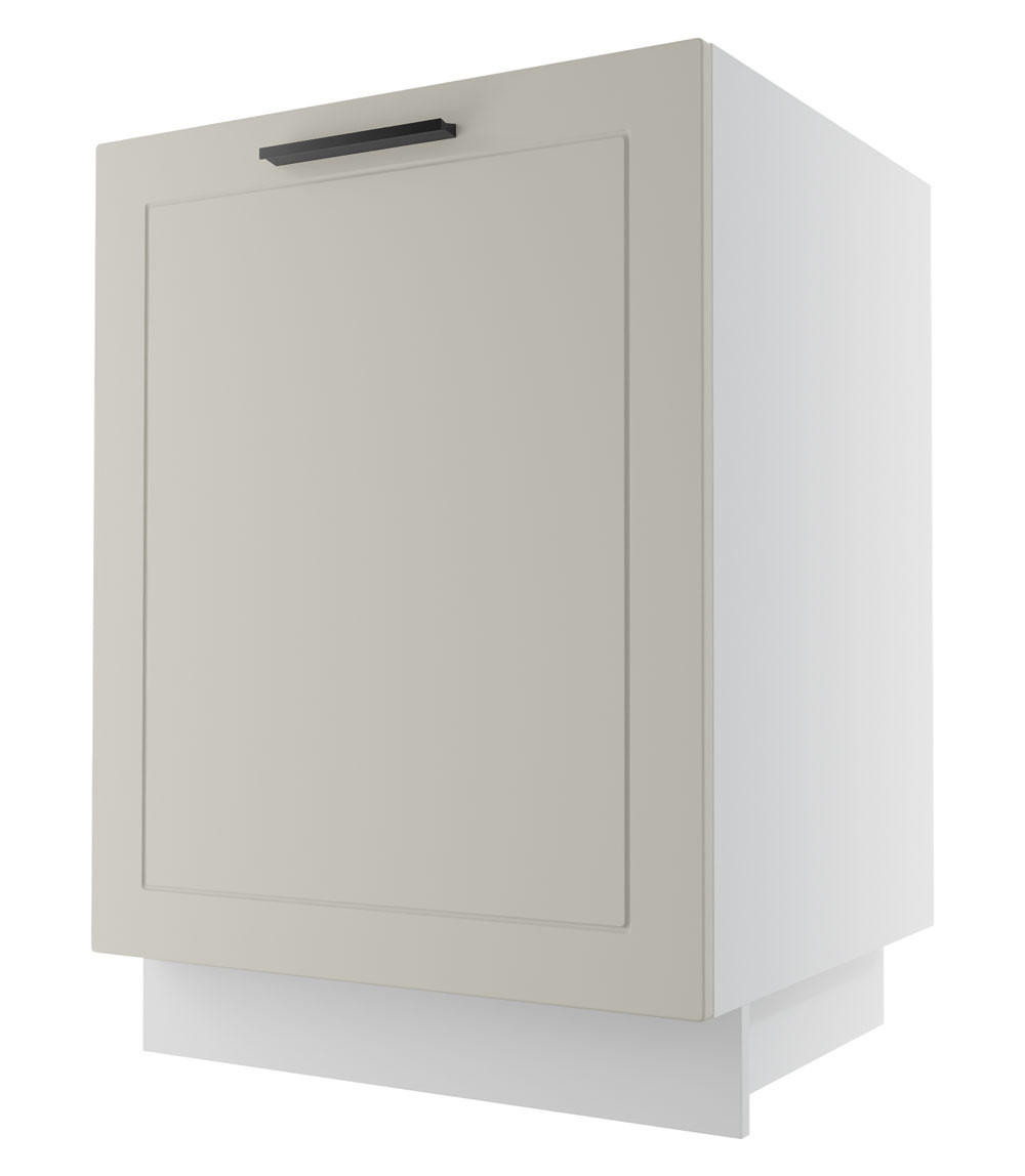 KÜCHENUNTERSCHRANK Kvantum D1D/60 Vanille Matt / Weiß Matt 60 / 50 / 82cm - Creme/Weiß, Holz/Holzwerkstoff (60/82/50cm) - Feldmann-Wohnen