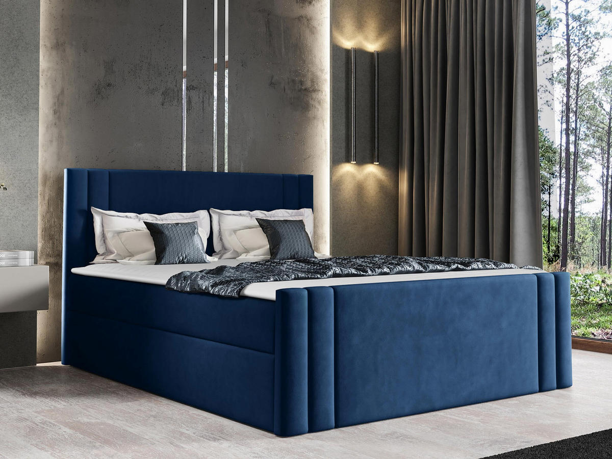 BOXBETT Carmen - Blau, Holz (180/200cm) - MIRJAN24
