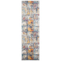 TEPPICHLÄUFER LAZUR Weiß Dunkelblau 70/1200 cm - Multicolor, Textil (70/1200cm) - Tapiso