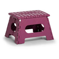KLAPPHOCKER violett 35/28/22 cm - Dunkelrot, Kunststoff (28/22/35cm) - ZELLER