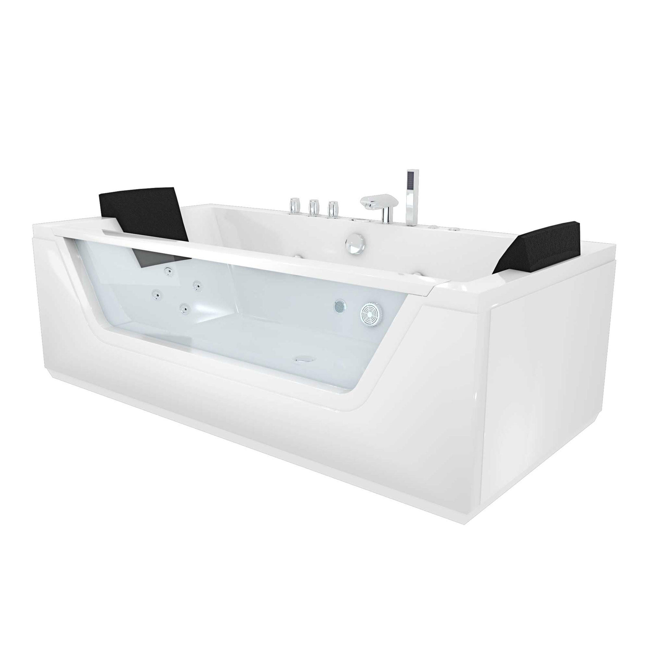 WHIRLPOOL Reinigungsfunktion Pool Badewanne W83R-A - Weiß, Glas/Kunststoff (90/55/180cm) - AcquaVapore by Sandra Jentho