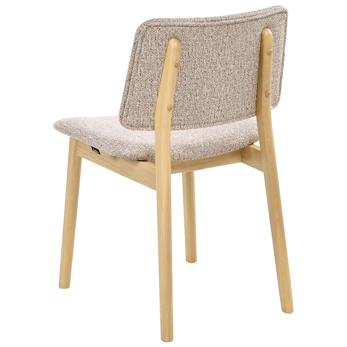 ESSZIMMERSTUHL 2er-Set Bouclé Hellbraun/Taupe Blane - Taupe, Holz (48/79/52cm) - Beliani
