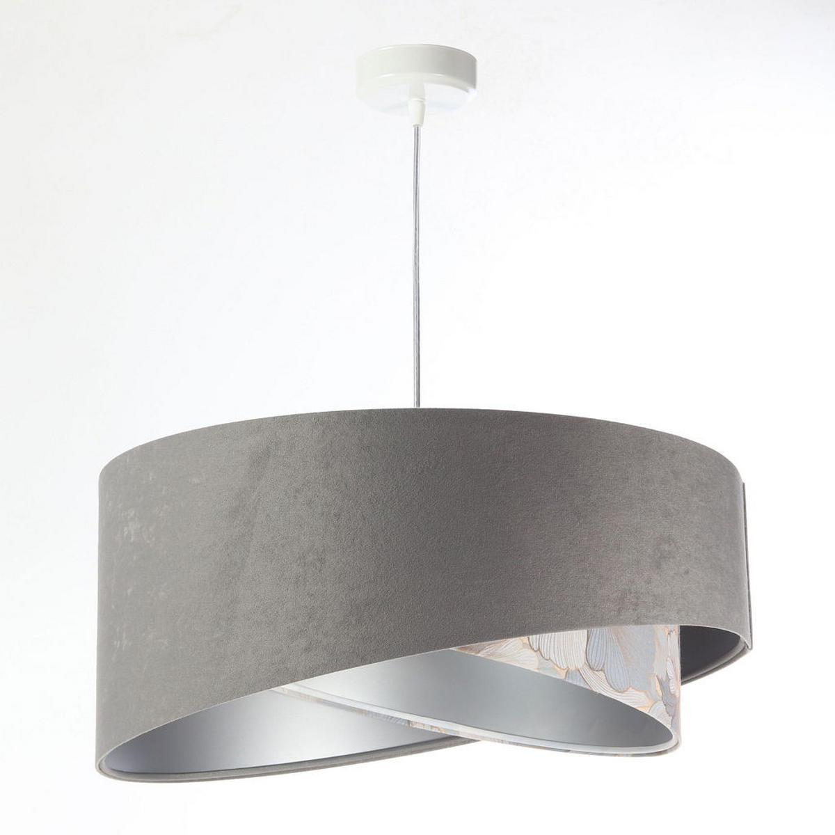HÄNGELEUCHTE Grau 50/23 cm - Silberfarben, Kunststoff (50/1.3/23cm) - ONZENO