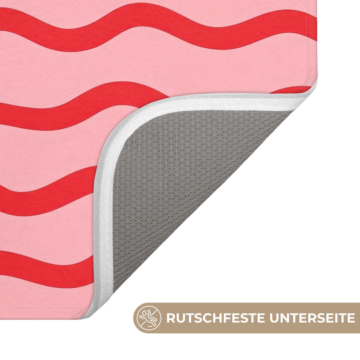 KÚPEĽŇOVÁ PREDLOŽKA Hravé - vzor - červená 80x50 cm - ružová, textil/plast (80/50cm) - OnlyWow