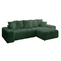 ECKSOFA Ottomane rechts ENIL-L 297x189x68 Grün Cord - Grün, Holzwerkstoff/Kunststoff (189/297cm) - ALTDECOR