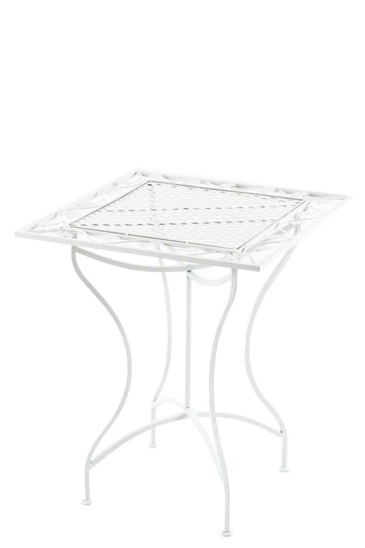 GARTENTISCH eckig 60/60/72 cm Metall Weiß - Weiß, Metall (60/60/72cm) - CLP