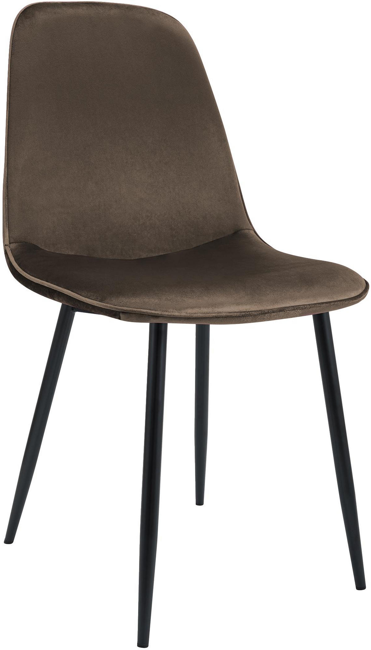 ESSZIMMERSTUHL Samt Braun - Schwarz/Braun, Textil/Metall (45/88/54cm) - CLP