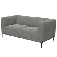 2,5-SITZER SOFA - Schwarz/Grau, Textil/Metall (175/74/88cm) - home24