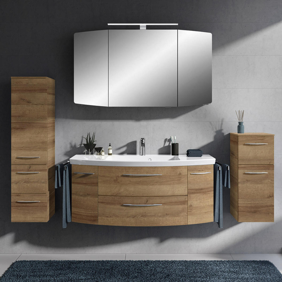 WASCHTISCH Cervia-66 - Braun, Holzwerkstoff (121/48/51cm) - Lomado