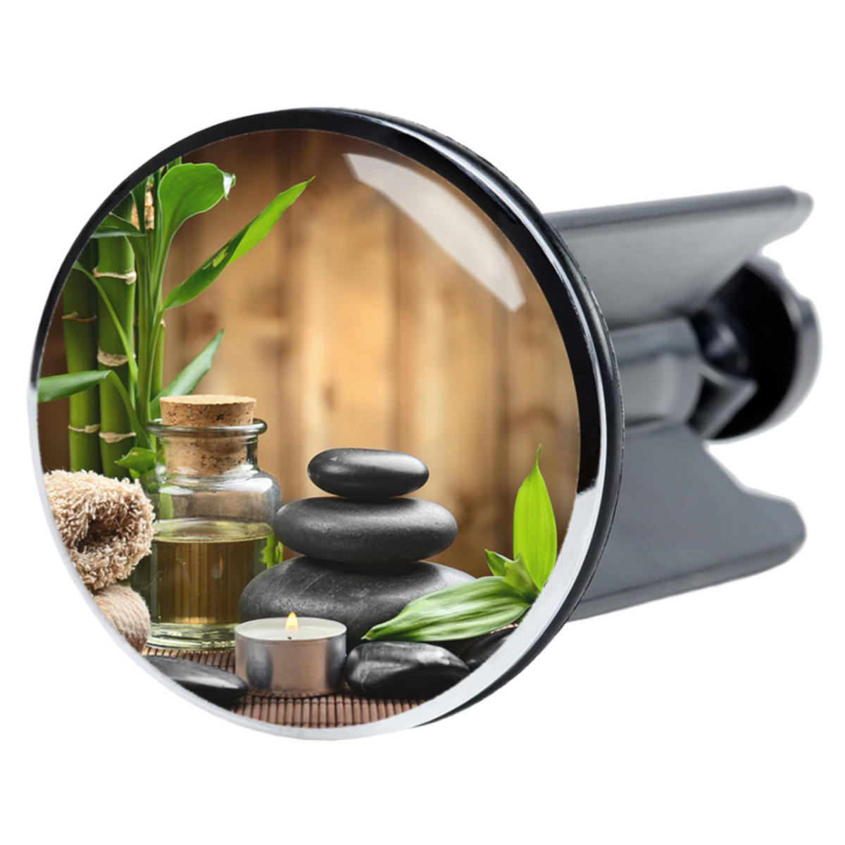 WASCHBECKENSTÖPSEL Spa - Braun, Kunststoff/Metall (4/7/7cm) - Sanilo