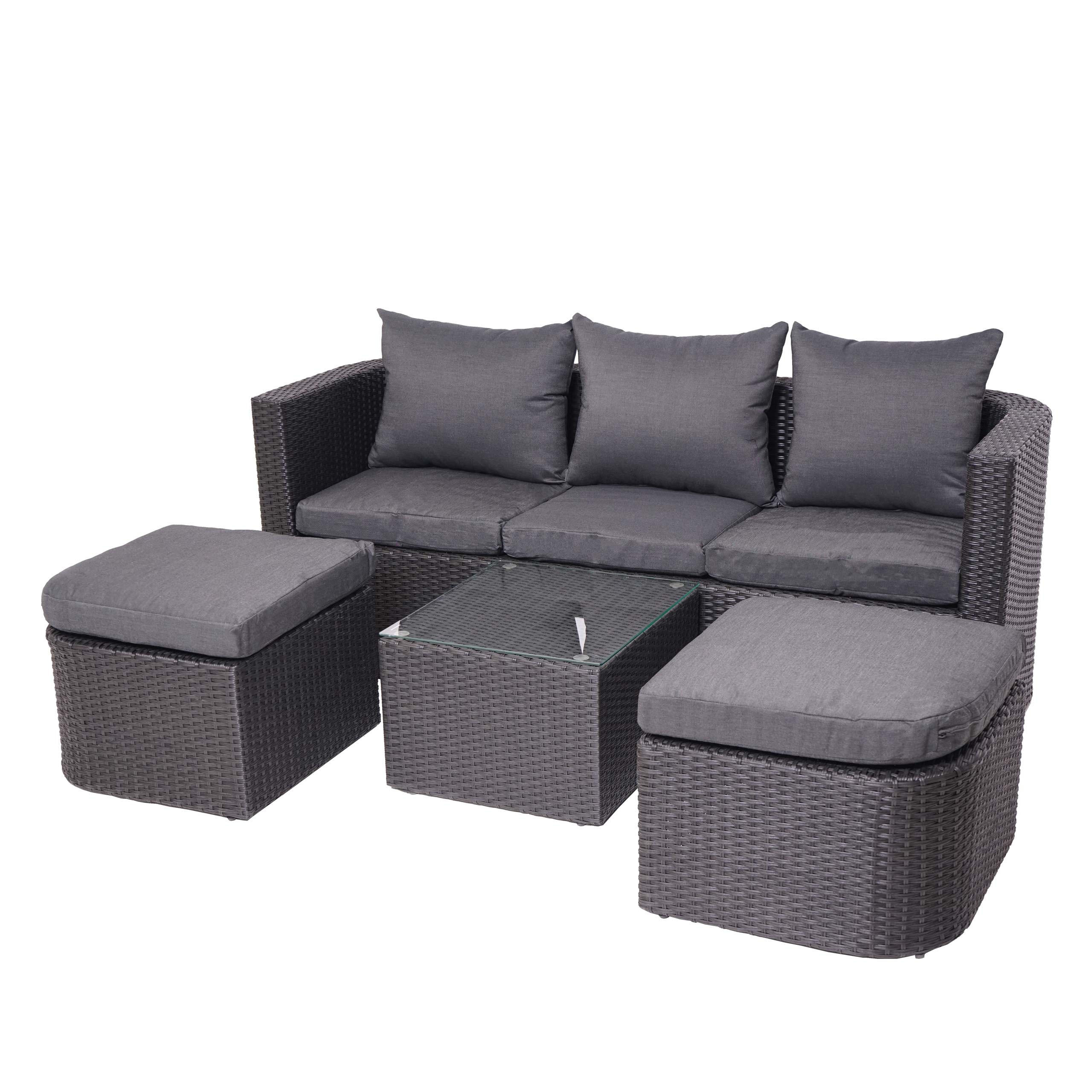 LOUNGE-SET Anthrazit - Anthrazit, Holz - MCW