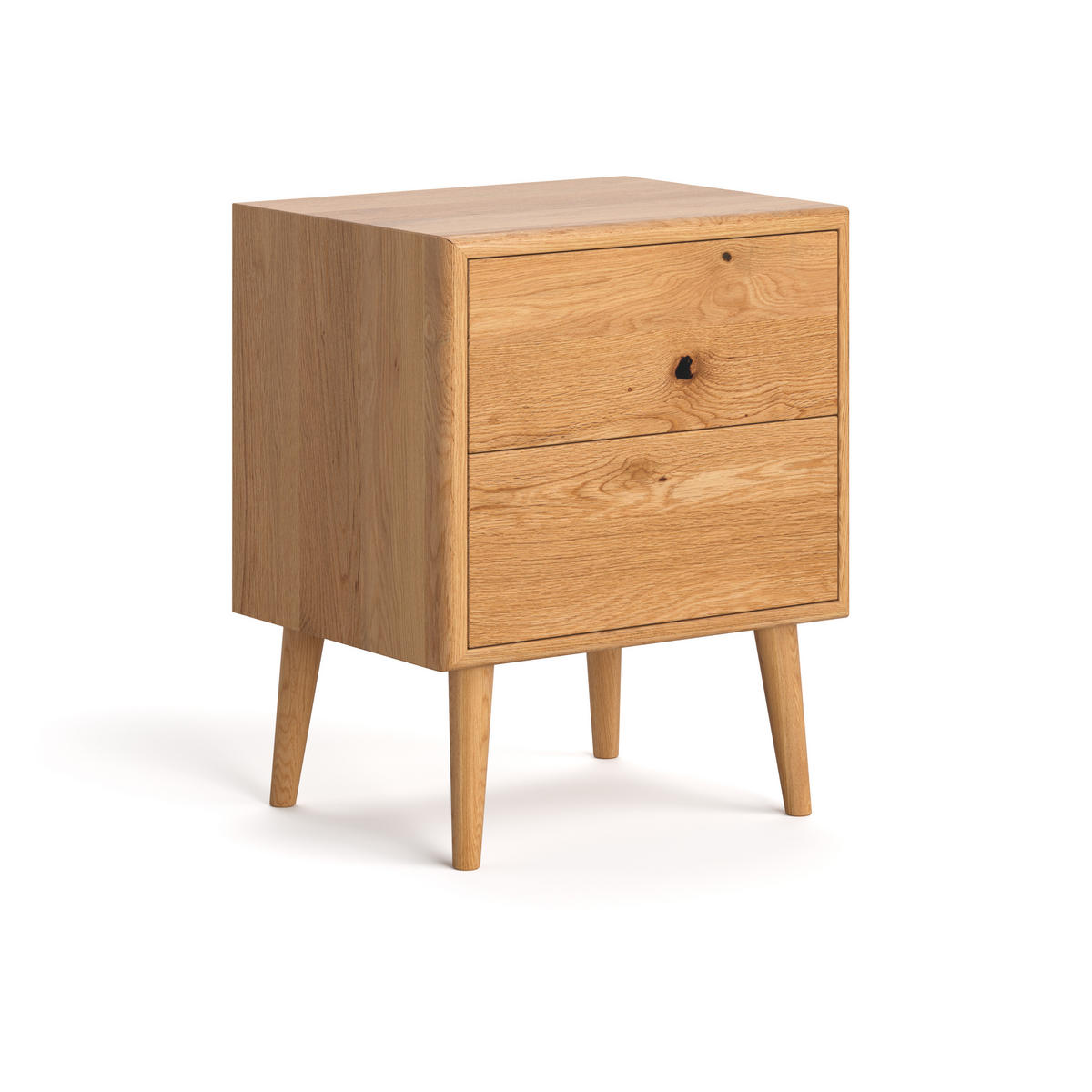 NACHTTISCH Selene zwei Schubladen aus massivem Eichenholz - Eichefarben/Braun, Holz (50/62/40cm) - Danzz