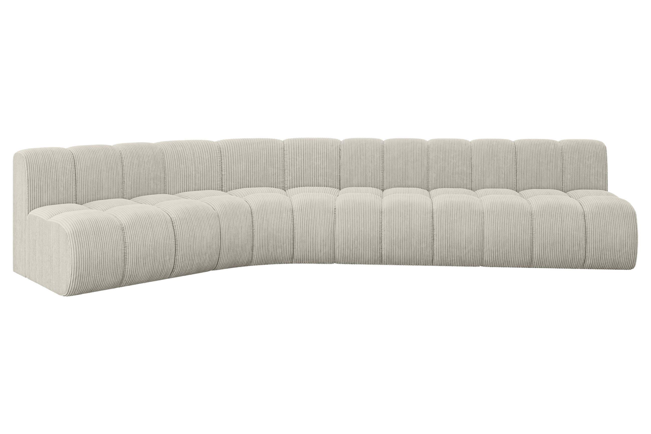 ECKSOFA modulares Sofa Montra-L2 - 381x174x70 cm Creme - Hellgrau/Creme, Holzwerkstoff/Textil (381/174cm) - ALTDECOR