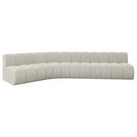 ECKSOFA modulares Sofa Montra-L2 - 381x174x70 cm Creme - Hellgrau/Creme, Holzwerkstoff/Textil (381/174cm) - ALTDECOR