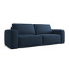 3-SITZER SOFA mit Schlaffunktion Chenille Stoff Blau - Blau/Schwarz, Kunststoff/Textil (242/91/100cm) - Makamii