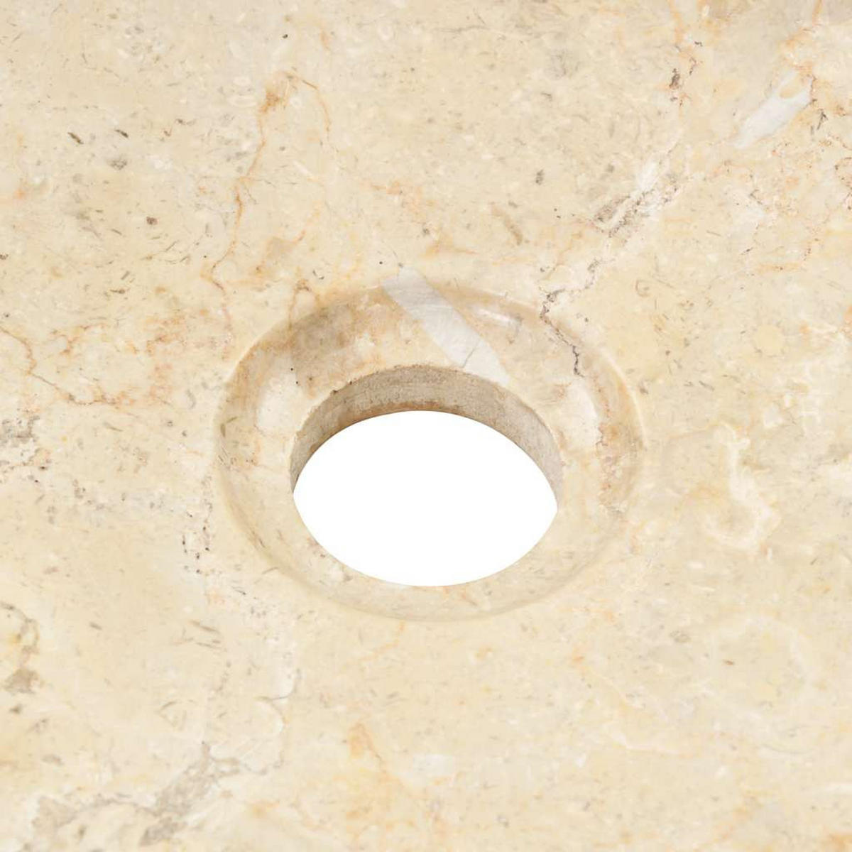 WASCHBECKEN 40/12 Cm Marmor Creme - Creme, Stein (40/12/40cm) - vidaXL