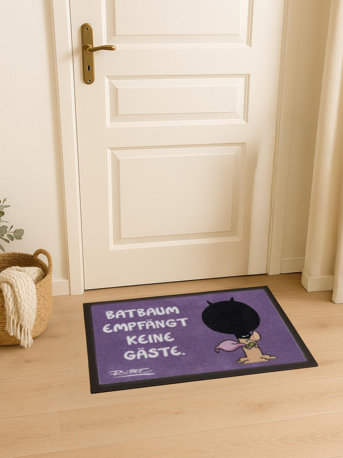 FUSSMATTE Ralph Ruthe Batbaum empfängt keine Gäste Lila 39 x 58 cm - Lila, Kunststoff (39/58cm) - United Labels