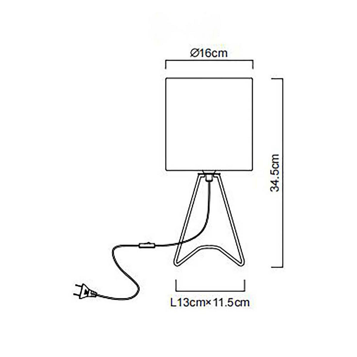 TISCHLEUCHTE Textil Blassgrün - Grün, Metall (16/16/34.5cm) - Globo Lighting