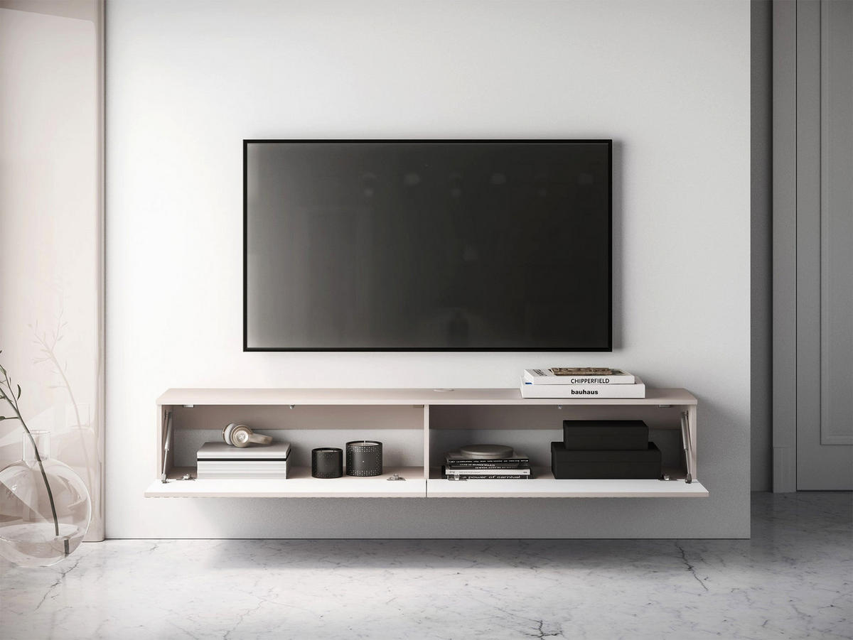 TV stolek Caletto, kašmírově šedá, 180 cm - kašmírová, kompozitní dřevo (180/29/32cm) - Selsey