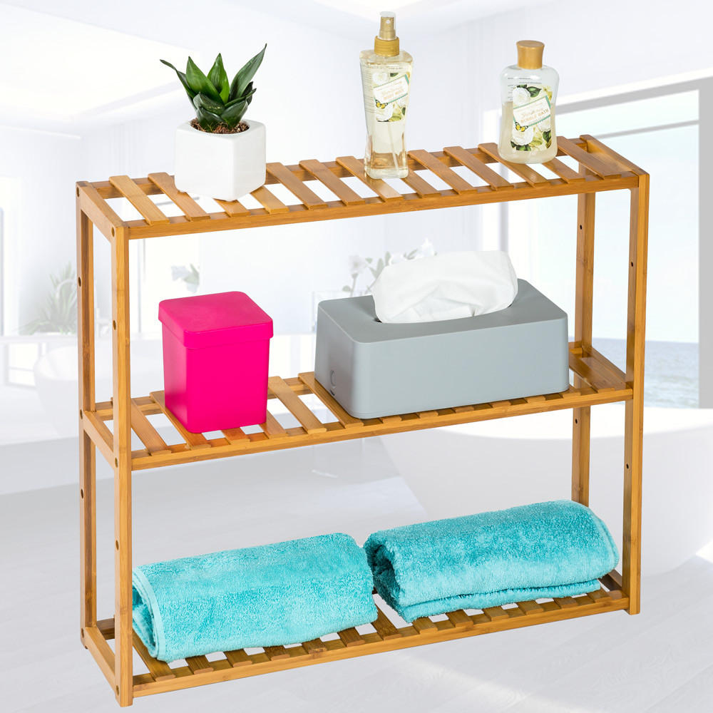BADREGAL Katjana,60 x 15 x 54,5 cm,braun - Braun, Holz (15/54.5/60cm) - tectake