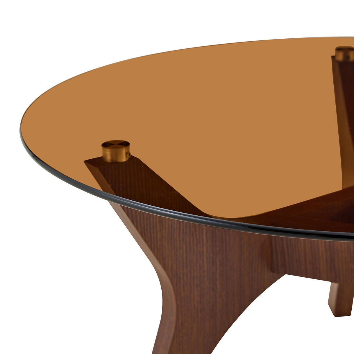 COUCHTISCH in Braun Runder Kaffeetisch für Wohnzimmer, Büro & Lounge, Hitze- & Kratzfest, 80/80/42.2 - Braun, Glas/Holzwerkstoff (80/80/42.2cm) - STILVORA