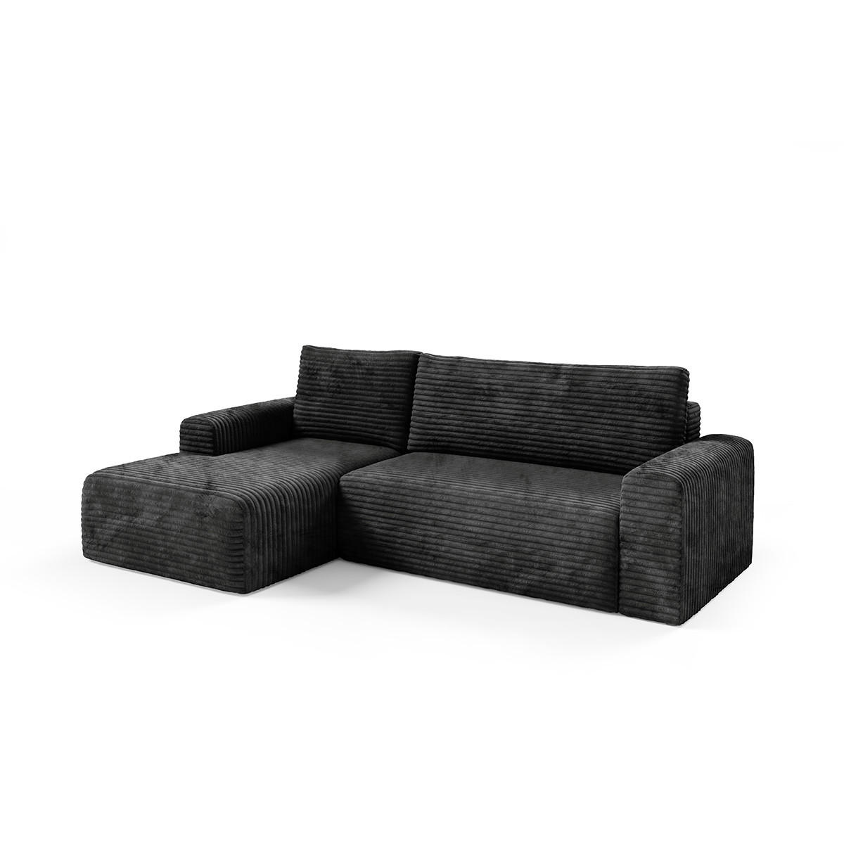 ECKSOFA Romeo 3 Sitzplätze Schwarz - Schwarz, Holz (268/163cm) - Petits-meubles