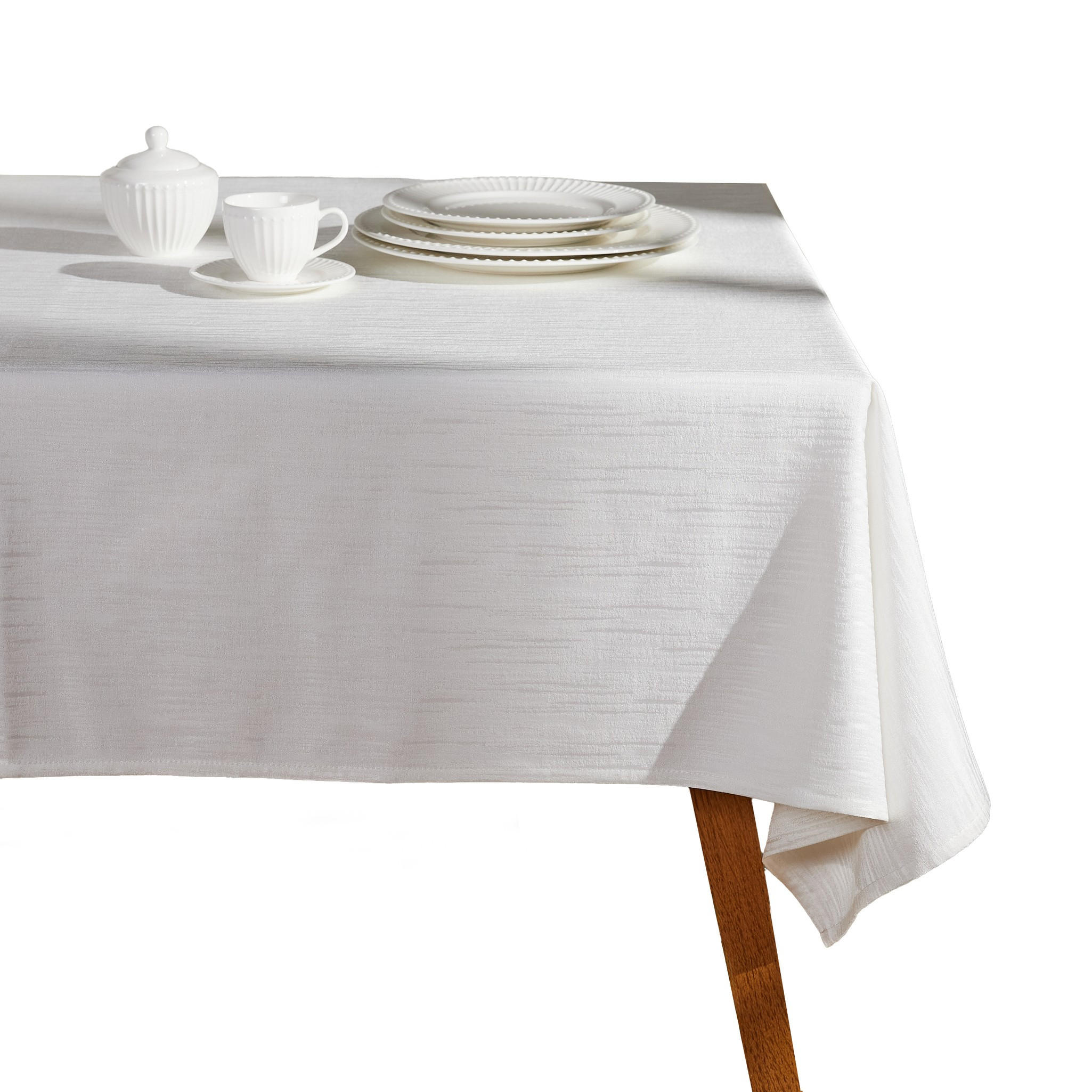 TISCHDECKE Scilio - Weiß, Textil (220/140/1cm) - home&you