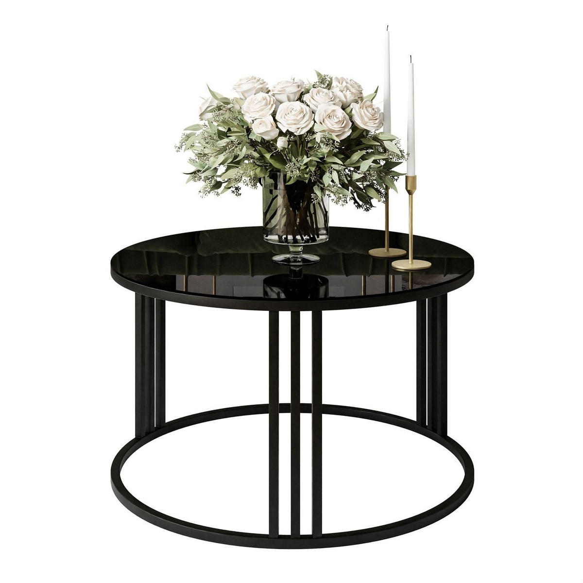 COUCHTISCH LORI GLASS - Schwarz, Glas (70/70/47cm) - Lookway