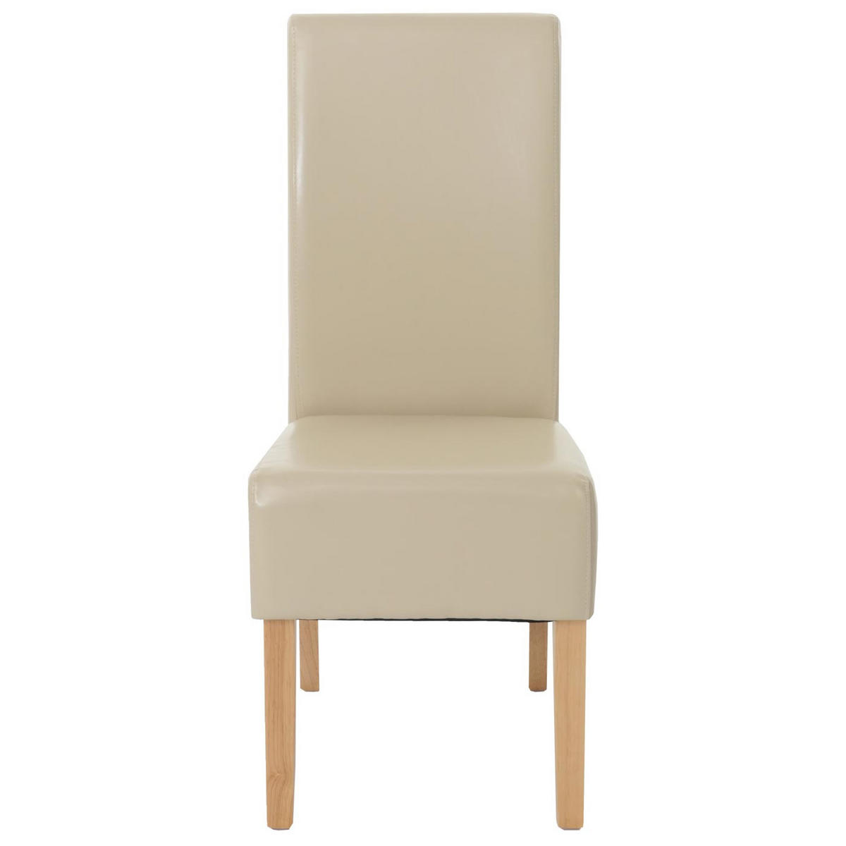 ESSZIMMERSTUHL 2er-Setgepolstert 102x44x54cm Sitzhöhe 47cm Leder helle Beine Creme - Beige, Leder (44/102/54cm) - CHEFGASTRO