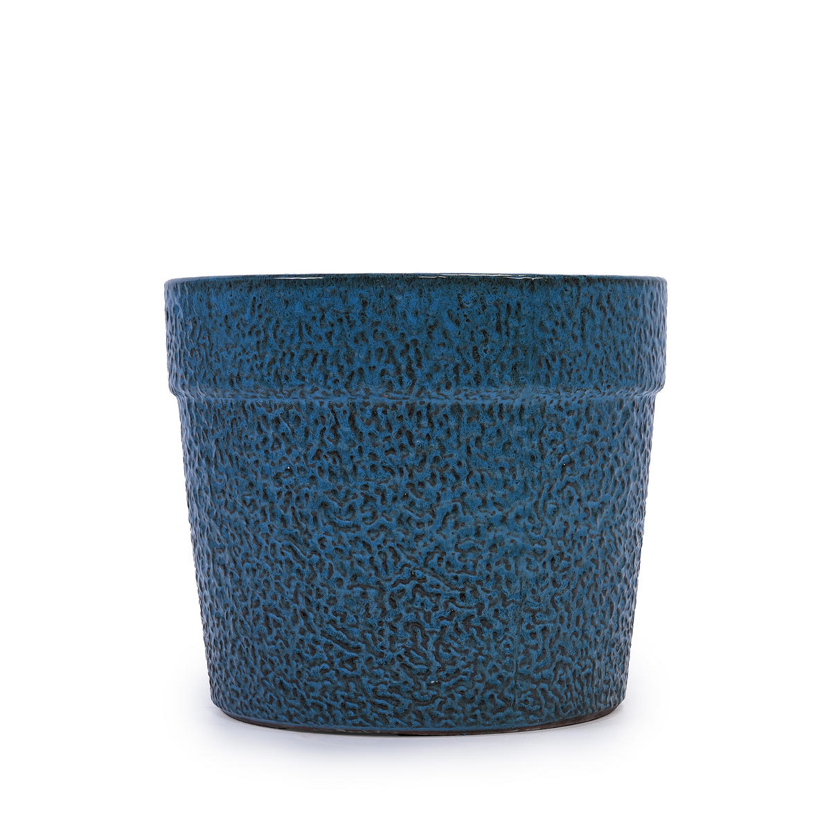 BLUMENTOPF Ø 38,1/30,5/22,9 cm Antikblau (3 Stück) - Dunkelblau, Keramik (38.1/33cm) - Oxeza