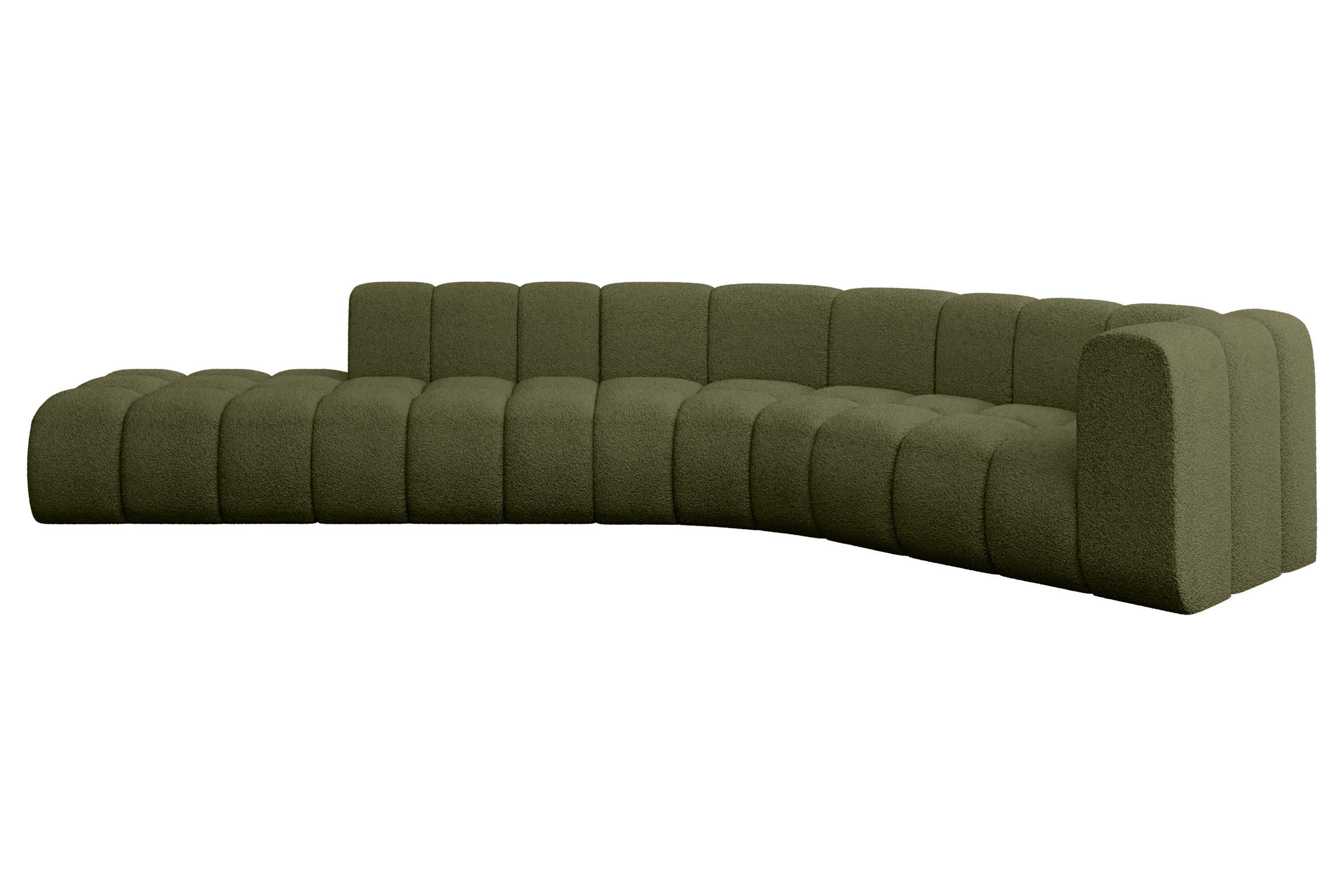 ECKSOFA modulares Sofa Tilmo-L1 - 399x194x70 cm Grün - Grün, Holzwerkstoff/Textil (399/194cm) - ALTDECOR