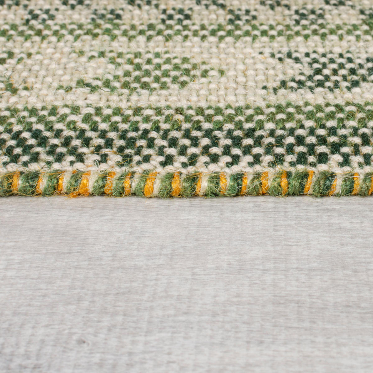 JUTETEPPICH CAM, im Boho-Stil, Grün-Gelb, 120 x 170 cm - Grün, Textil (120/170cm) - KADIMA DESIGN