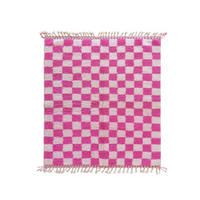 BERBERTEPPICH mit Karomuster 176x 208 cm - Pink, Naturmaterialien (176/208cm) - AFK Living