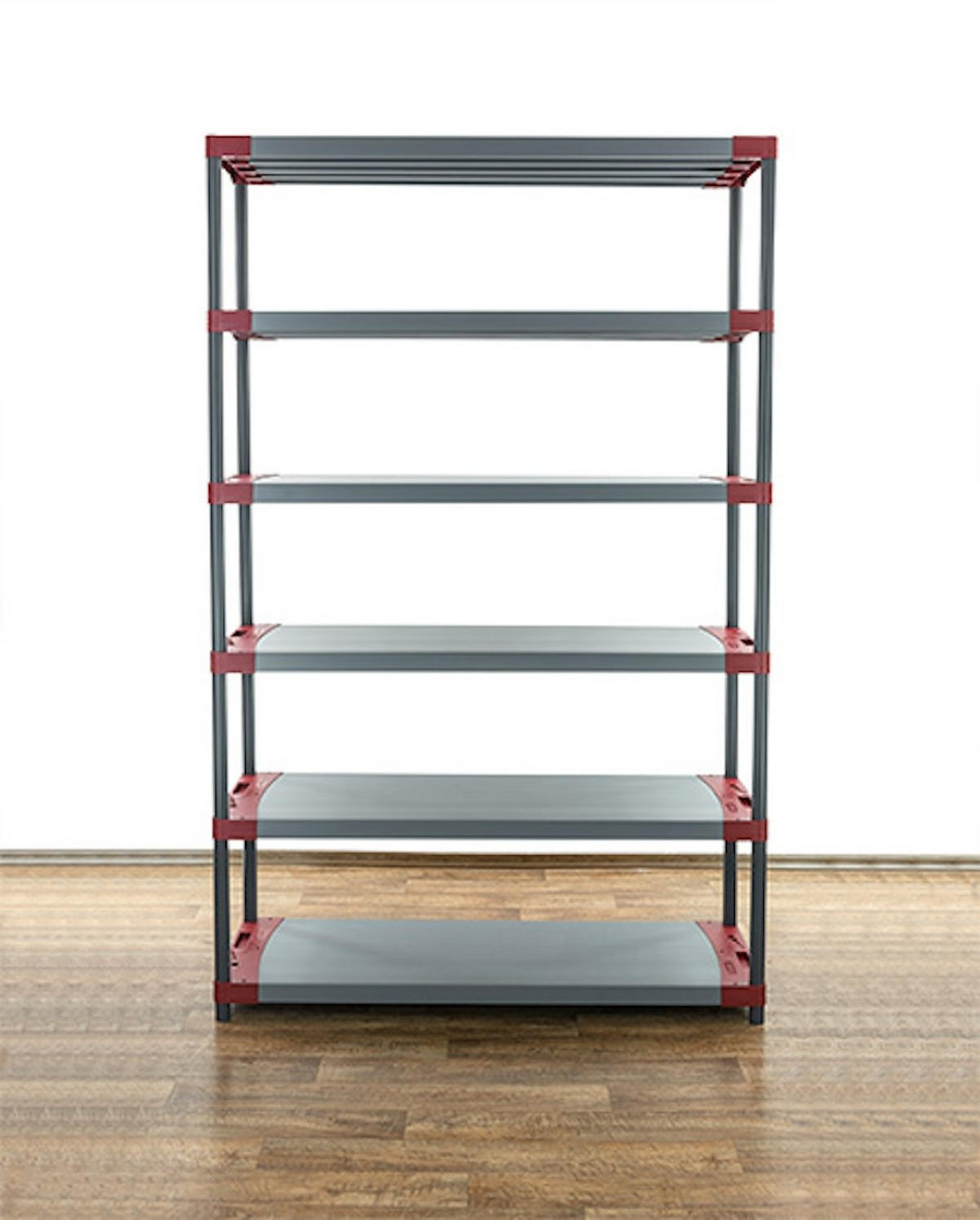 KUNSTSTOFFREGAL GREY BEAR Extra-Tall 220x150x46cm Fachlast 70kg Grau-Rot - Rot, Kunststoff (150/222/46cm) - PROREGAL
