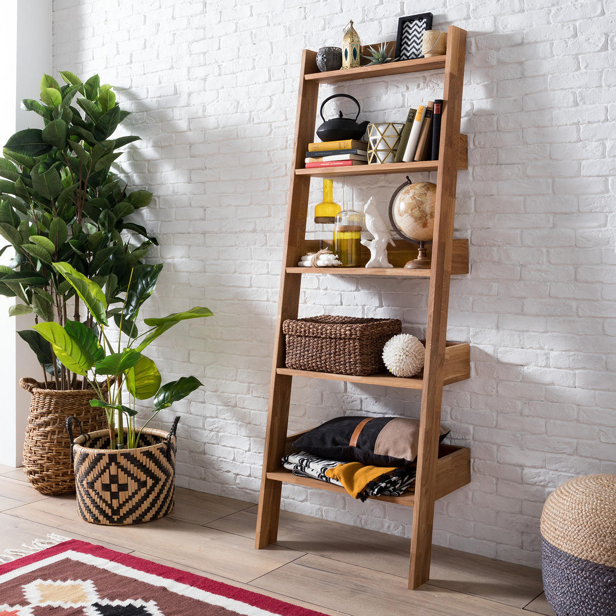 REGAL - Massivholz - Eichefarben, Holz (64/180/40cm) - home24