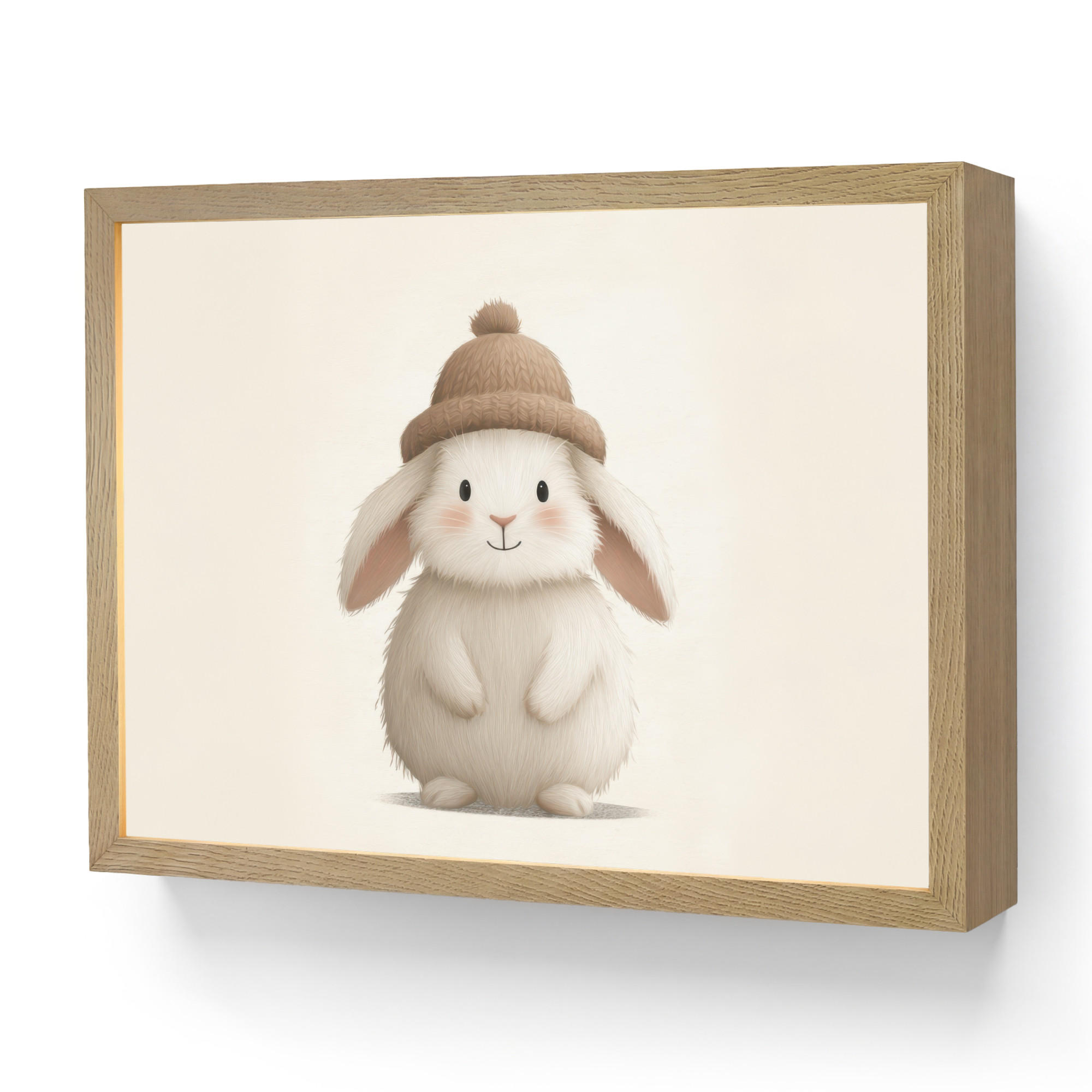 OnlyWow NÁSTĚNNÁ LAMPA S AKUMULÁTOREM Králík - Klobouk - Uši - béžový 40x30 cm