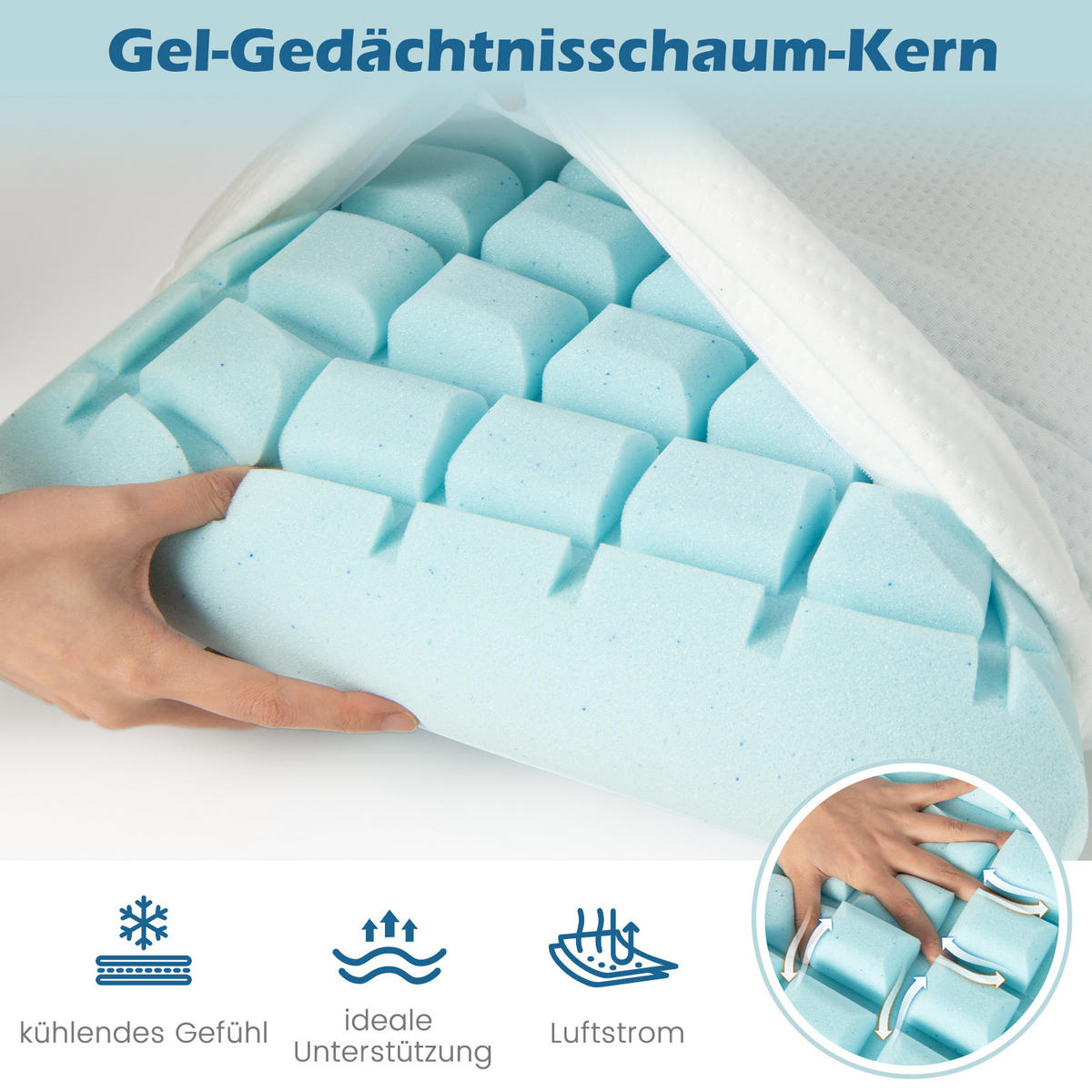 KOPFKISSEN 2er-Set Weiß - Weiß, Textil (40/60cm) - COSTWAY