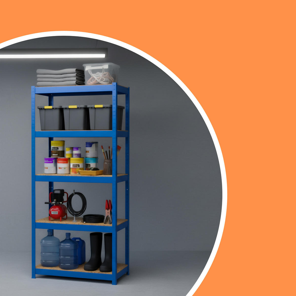 SCHWERLASTREGAL - Multicolor, Holzwerkstoff/Kunststoff (60/180/30cm) - Relaxdays