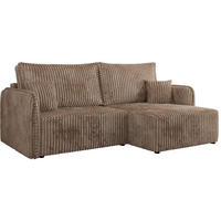ECKSCHLAFSOFA MESTO L Braun Cord - rechts - Schwarz/Braun, Kunststoff/Textil (147/227cm) - MKS